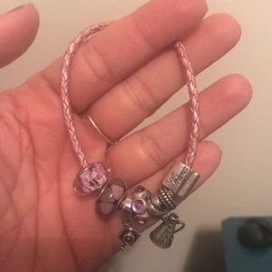 Pink braided Pandora bracelet